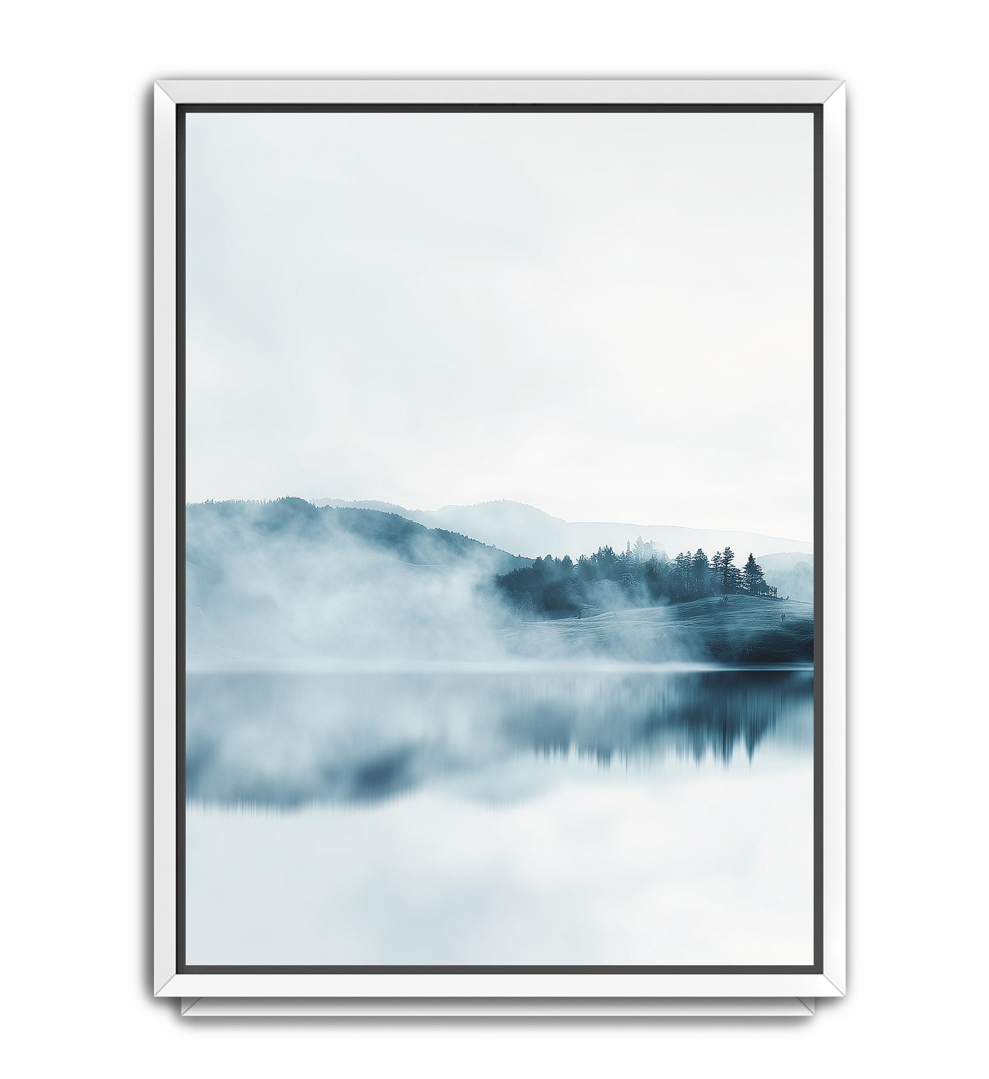 modern nature diptych above sofa