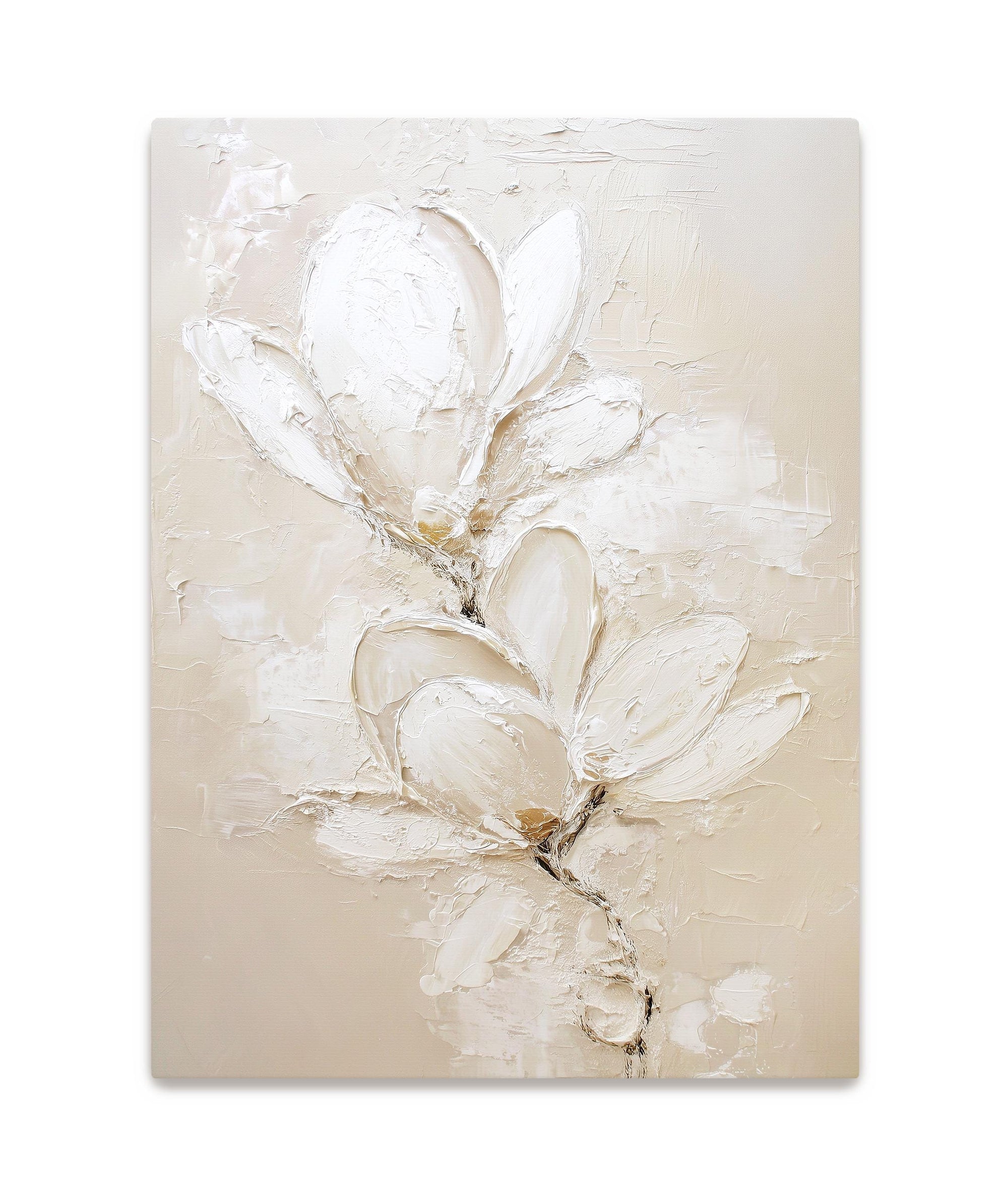 close up of textured white flower brushstrokes