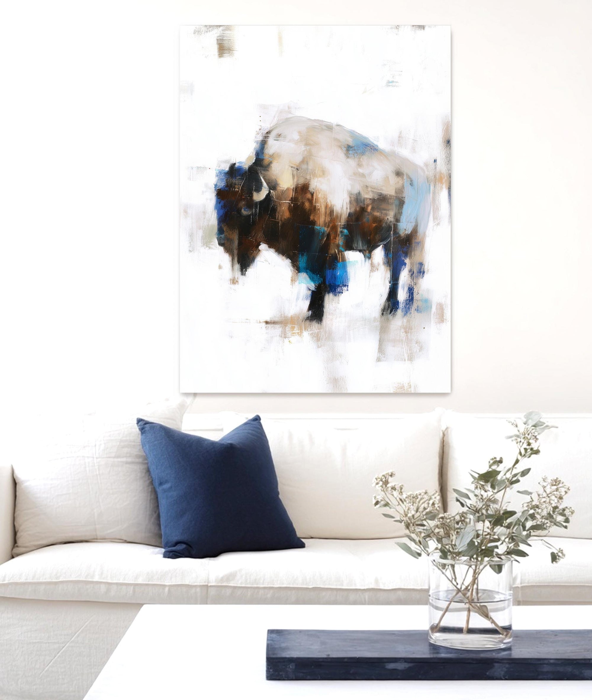 Abstract wildlife wall art in earthy tones