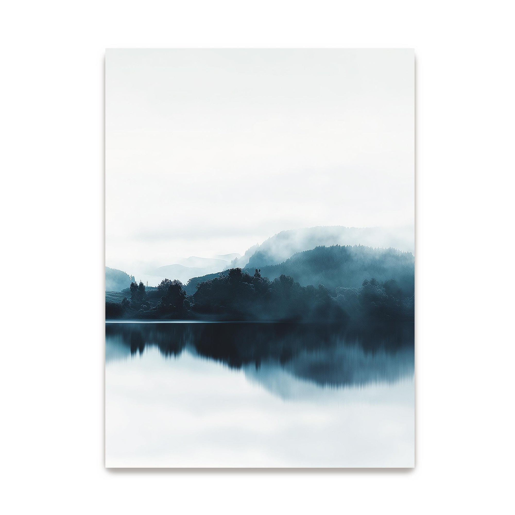 minimalist blue landscape wall decor