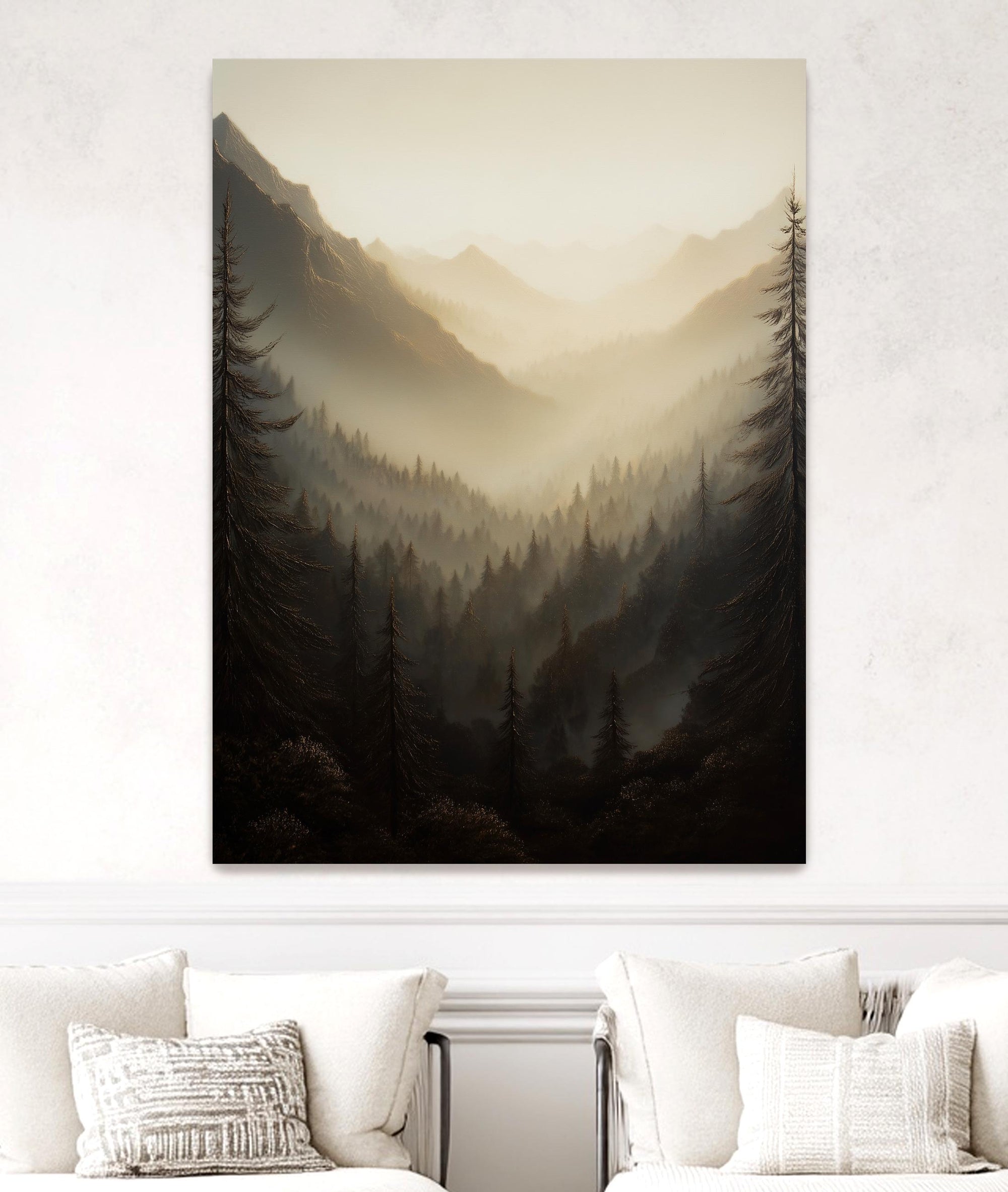 mountain valley wall art vertical
