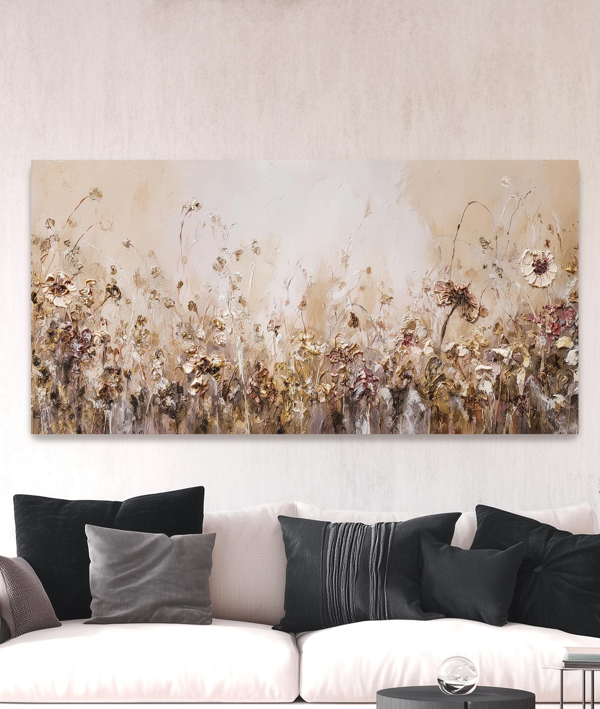 Farmhouse wildflower landscape wall art
